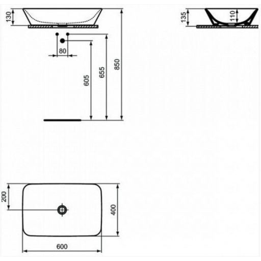 Раковина накладная Ideal Standard Connect Air E034801 белая